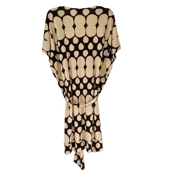 Diane Von Furstenberg Waterfall Tuvallu Chocolate Brown Tan Silk Blend Dress 8 - Picture 8 of 8